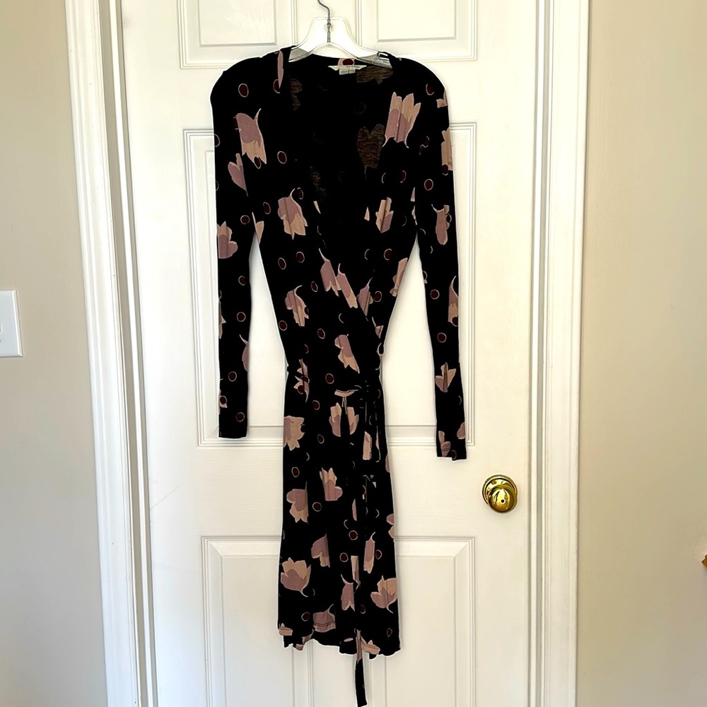 Boden Floral Jersey Wrap Dress Size 6